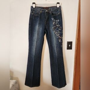Bogari Jeans Y2K Embroidered Boot Cut  Mid Rise Jeans Size 8